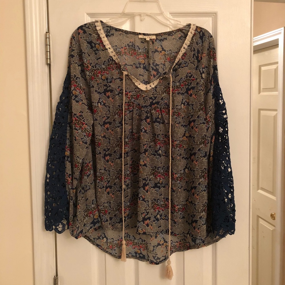 Semi sheer navy tunic